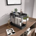 Organizador 2 Niveles Negro Cuadrado - Maximiza tu espacio de almacenamiento en cocinas y baños