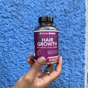 Rainbow Nutrients suplemento con biotina colágeno y MSM - Fortalece el cabello y reduce la caída prematura