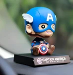 Figura de Capitán América con base para móvil - Sirve como soporte práctico para tu teléfono mientras conduces - Imagen 2
