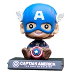 Figura de Capitán América con base para móvil - Sirve como soporte práctico para tu teléfono mientras conduces - Imagen 3