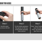 Abrebotellas eléctrico inalámbrico con motor silencioso y batería portátil - Abre corchos de vino rápido sin esfuerzo ni ruido - Imagen 3