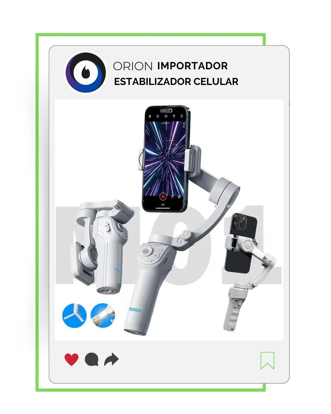 Gimbal de tres ejes con carga de 200g - graba videos cinematográficos sin temblores