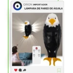 Lámpara Decorativa de Pared con Luz LED Águila - Ilumina habitaciones con diseño moderno 3D