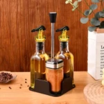 Dispensador de vidrio con tapa hermética - Organiza aceites y especias sin derrames