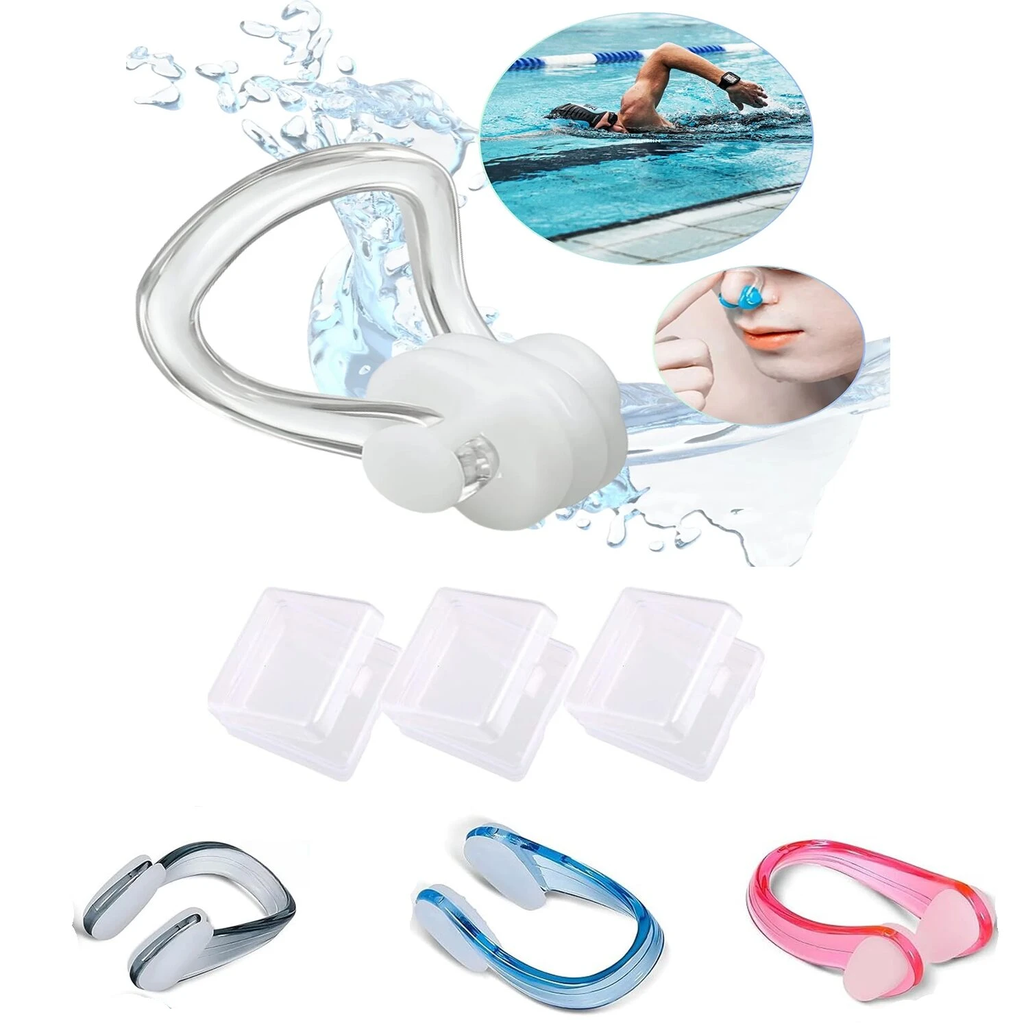 Set x3 Clip Pinza Nasal Nariguera Universal