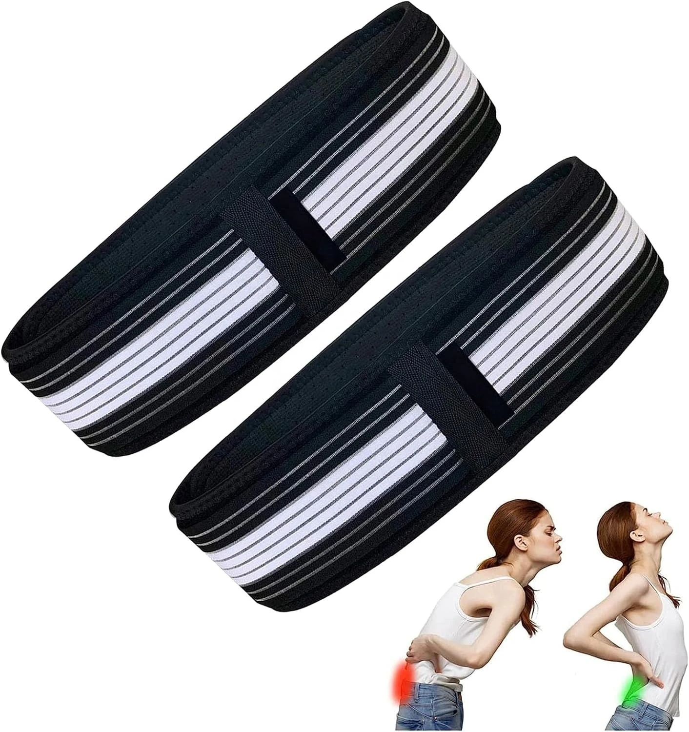 Set x2 Cinturón Soporte Lumbar Ajustable