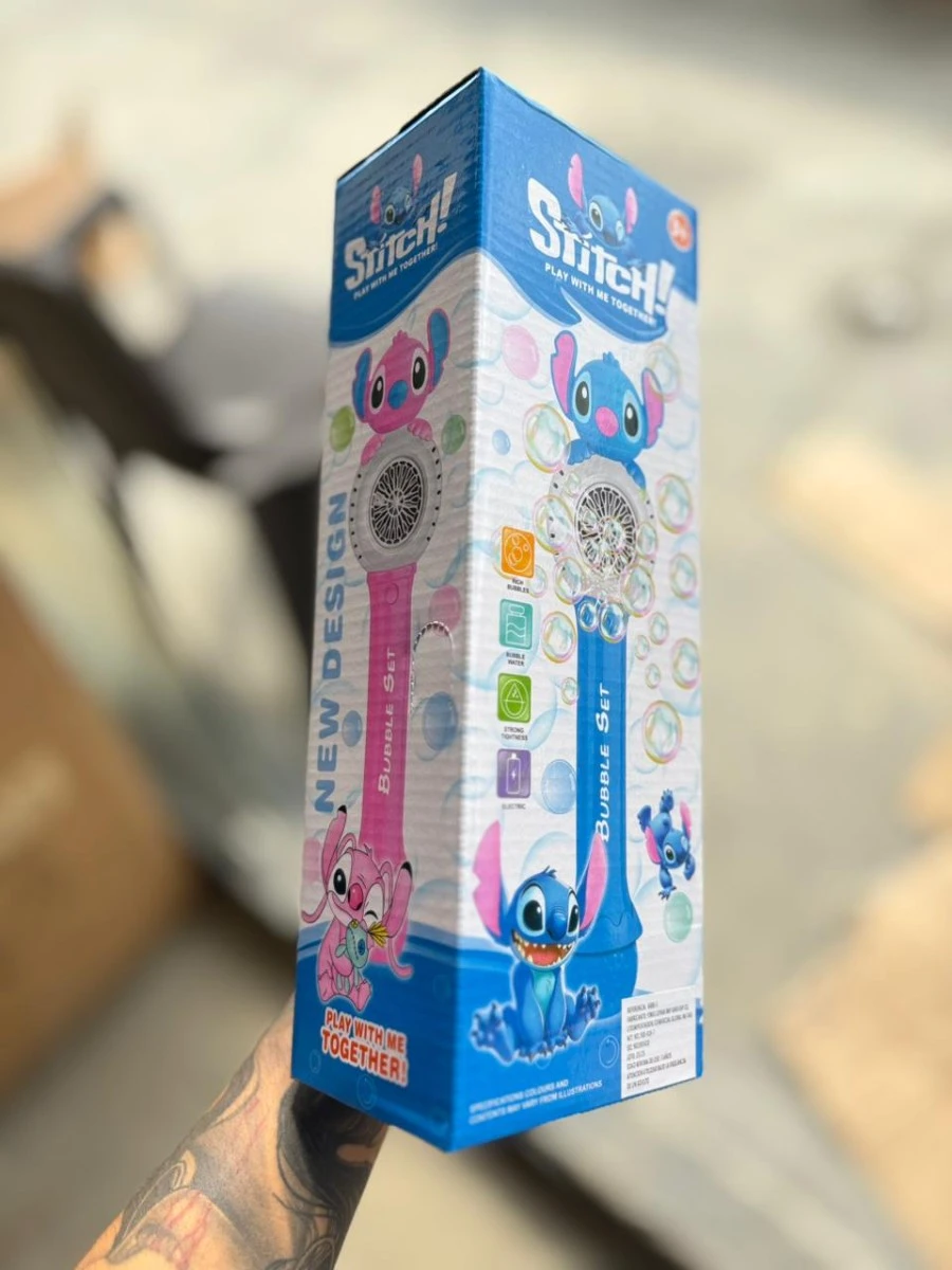 Burbujero interactivo Stitch con sonido y diseño Disney - Entretiene a niños con burbujas flotantes y melodías temáticas
