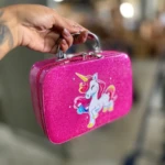 Maleta de maquillaje rosa unicornio para niñas - Practica su maquillaje con seguridad y diversión - Imagen 2