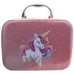 Maleta de maquillaje rosa unicornio para niñas - Practica su maquillaje con seguridad y diversión - Imagen 3