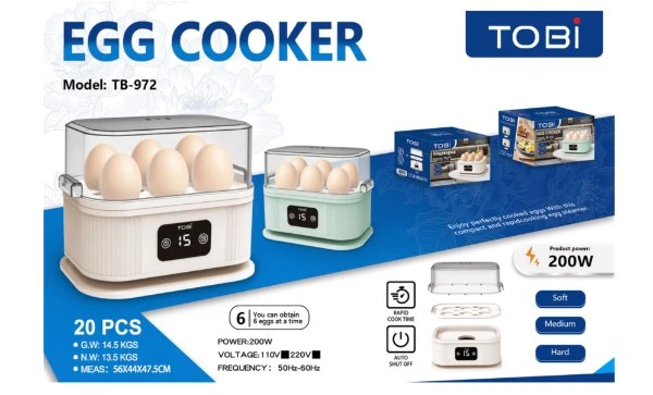 Hervidora de Huevos X6 Marca Tobi Tb-972