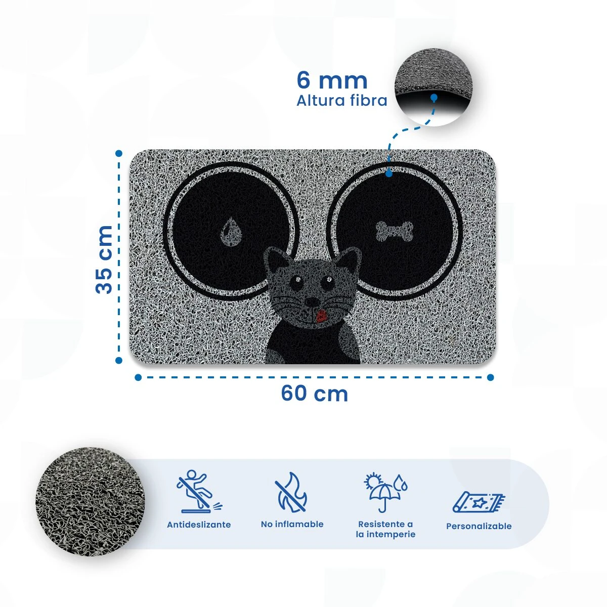 Tapete de entrada para mascotas con diseño animal y superficie antideslizante - Protege tus pisos de tierra y mantiene la higiene del hogar