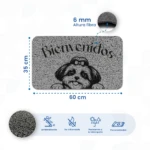 Tapete de entrada con imagen de perro - Protege tus suelos de la suciedad y el barro - Imagen 2