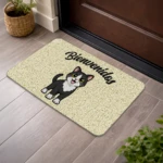 Tapete de entrada de fibra natural con diseño de gato - Elimina barro y reduce ruido al caminar - Imagen 3