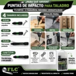 Brocas de impacto en acero S2 para taladro - Garantizan precisión y durabilidad en trabajos exigentes - Imagen 2