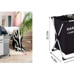 Cesto Plegable para Ropa Sucia con 3 Divisiones - Organiza y clasifica las prendas por color