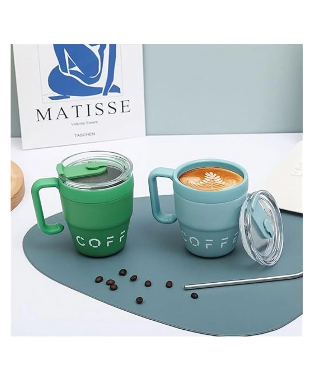 Taza térmica de acero inoxidable 480ml con tapa antideslizante - Mantiene bebidas calientes o frías por horas sin derrames