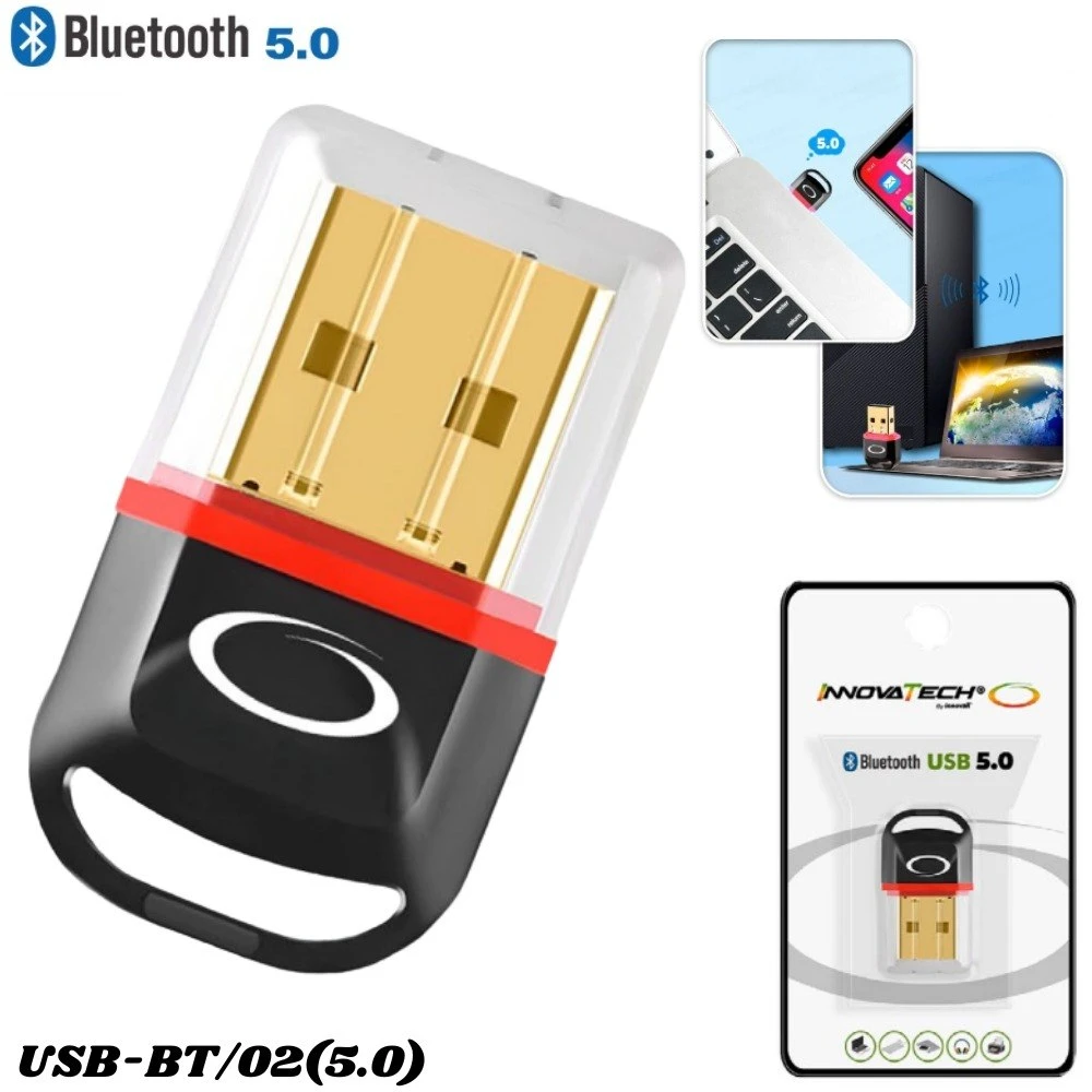 Adaptador Bluetooth USB 5.0 con 24 Mbps y 20 metros de alcance - Conecta tus auriculares y periféricos inalámbricos sin cables