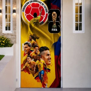 Funda Decorativa Elástica para Puerta Principal - Transforma la entrada con diseño temático