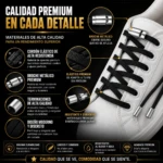 Set x2 Cordones Elásticos con Broche Metálico - Eliminan el proceso de atado para mayor comodidad
