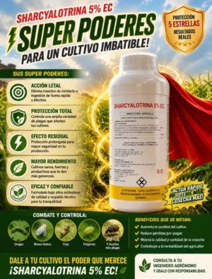 Sharcyalotrina 5% EC insecticida agrícola - protege cultivos eliminando plagas por contacto