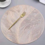 Set x2 Individual de Mesa Circular con Diseño Orgánico - Protege tu superficie contra rayones y manchas fácilmente