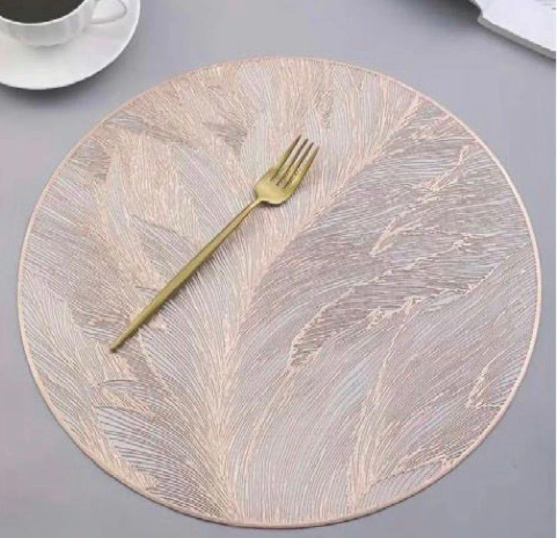Set x2 Individual de Mesa Circular con Diseño Orgánico - Protege tu superficie contra rayones y manchas fácilmente
