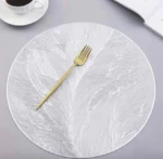 Set x2 Individual de Mesa Circular con Diseño Orgánico - Protege tu superficie contra rayones y manchas fácilmente - Imagen 2