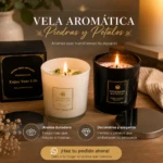 Set x2 Velas con Aroma, Piedras y Petalos - Imagen 2