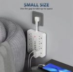 Regleta de pared 14 salidas con puertos USB y Type C - Protege tus dispositivos y organiza tu espacio - Imagen 2