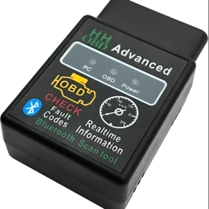 Dispositivo escáner automotriz Bluetooth negro, con pantalla LED y logotipo HOBD, diseñado para diagnóstico de fallas en vehículos.