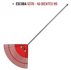 Escoba Barre Prado Plástica 40 Dientes - Limpia hojas arena y escombros en patios exteriores