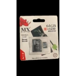 Paquete de tarjeta de memoria MX Digital de 64 GB, color negro, con adaptador SD incluido, resistente al agua y compatible con Android.