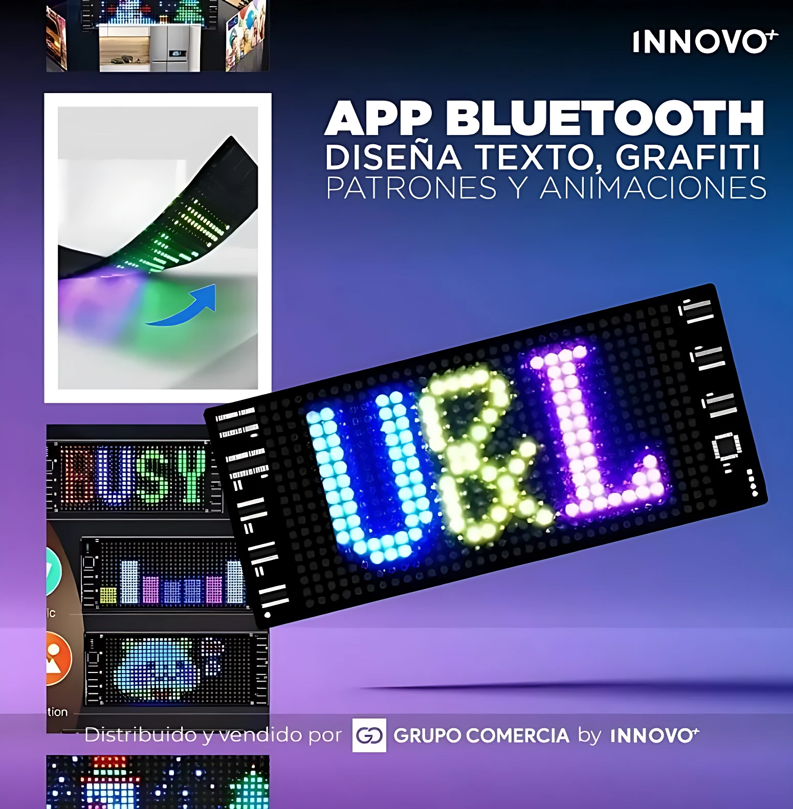 Panel Led Flexible Matriz RGB Bluetooth con Control por Celular - Personaliza Textos y Animaciones en Segundos
