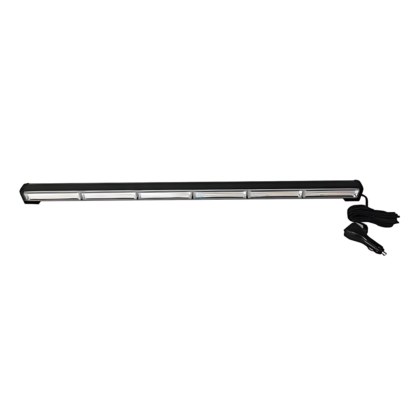 Barra LED Raptor de 18 pulgadas, color negro, con cable de alimentación incluido, vista frontal sobre fondo blanco.