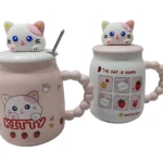 Taza mug gatito con fresas y tapa 3D - Conserva temperatura de bebidas calientes y frías - Imagen 4