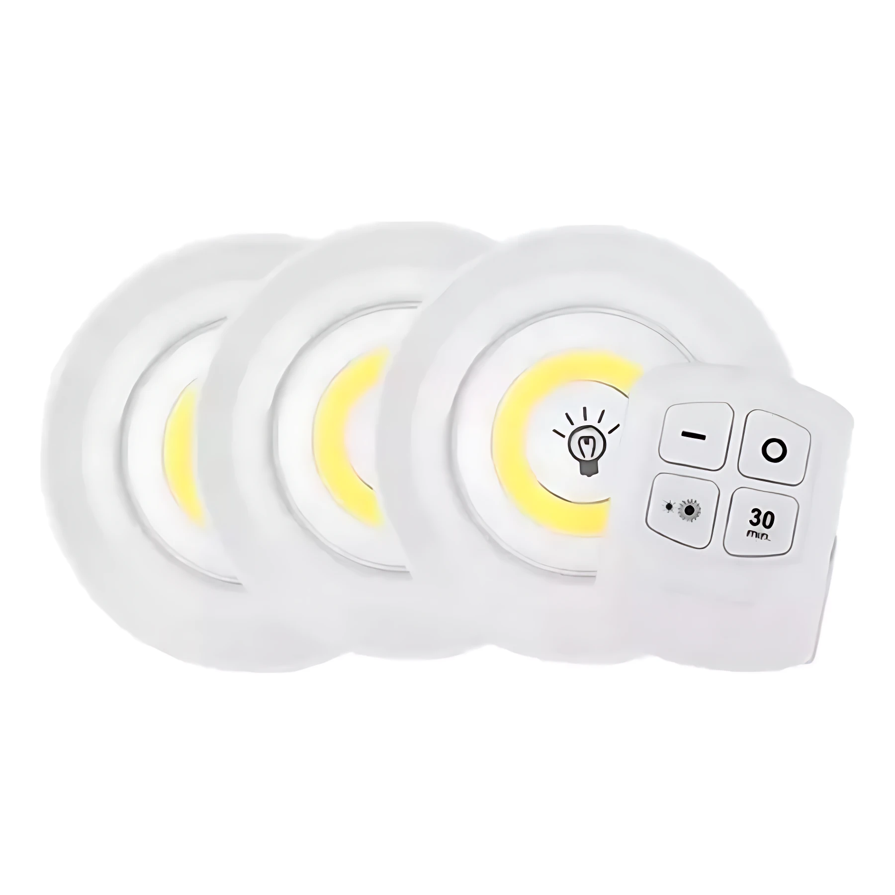 Set x2 luces LED inalámbricas con control remoto - iluminan estanterías y armarios sin obras