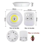 Set x2 luces LED inalámbricas con control remoto - iluminan estanterías y armarios sin obras - Imagen 5
