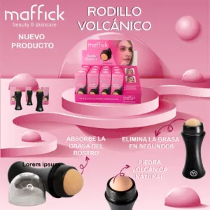 Set x2 Rodillo Facial de Piedra Volcánica Natural - Absorbe el exceso de grasa y matifica la piel