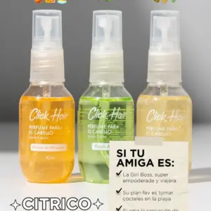 Kit Viajero Capilar Cítrico 40 Ml Click Hair - Limpia y revitaliza el cabello donde vayas