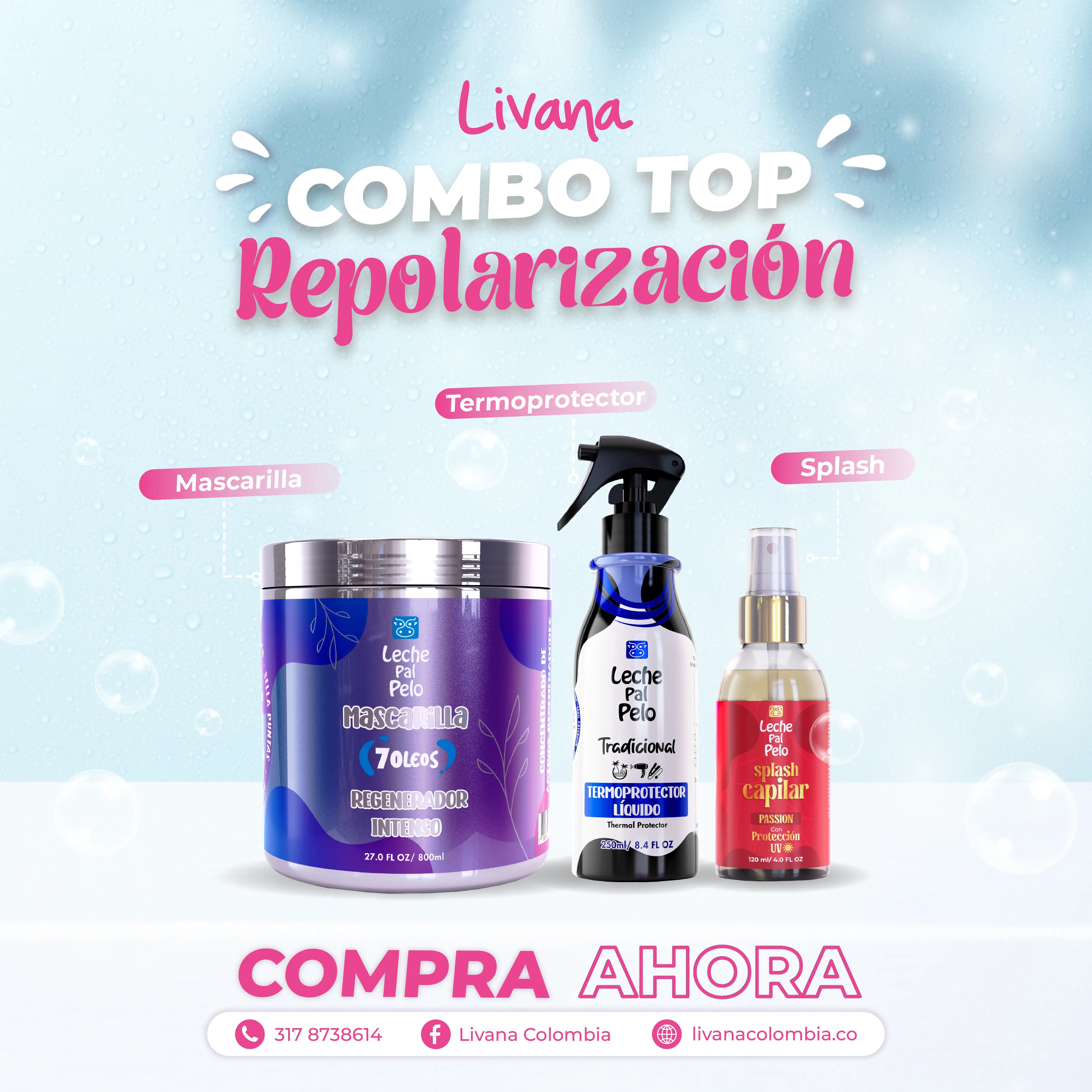 Combo Capilar de Repolarización Intensiva - Sella la cutícula y devuelve la sedosidad al pelo