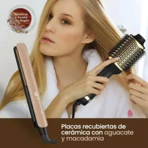 Set de Plancha y Cepillo Alisador Therapy Remington - Alisa el cabello con protección térmica