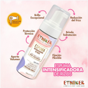 Espuma Intensificadora de Rizos 150 Ml Etniker - Define las ondas con volumen y ligereza