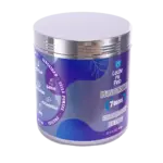 Mascarilla capilar Leche Pal Pelo 7 Óleos de 800 ml en tarro cilíndrico azul con tapa plateada, destaca beneficios como sedosidad y sellado de puntas.