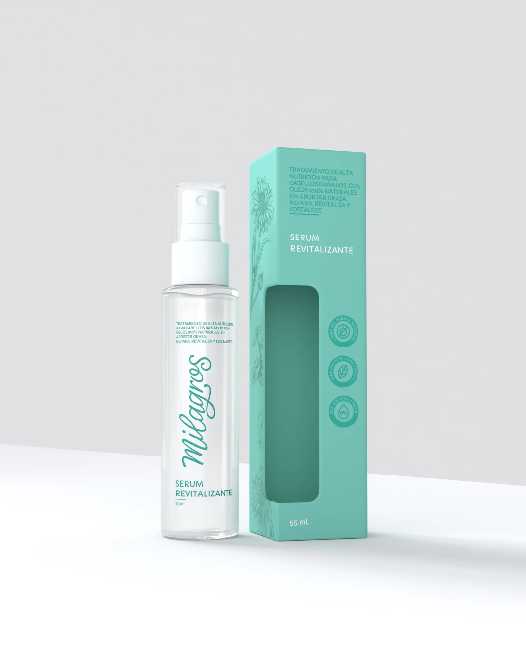 Serum Capilar y Facial Revitalizante 55 Ml Milagros - Repara las puntas y aporta brillo sedoso