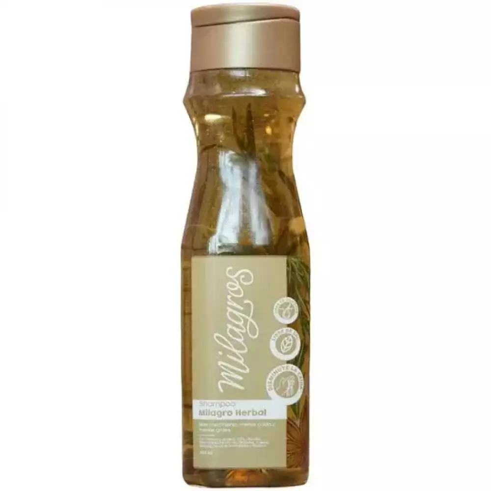 Shampoo con Extractos Herbales 450 Ml Milagros - Limpia el cuero cabelludo y aporta frescura