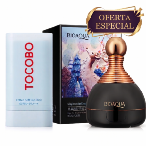 Set x2 Combo protector solar Tocobo y cushion Bioaqua para maquillaje - Proteges tu piel y unificas el tono diariamente