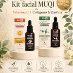 Set x2 Serum Facial de Colágeno y Vitamina C Muqi - Reafirma el rostro y atenúa manchas