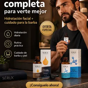 Set x2 Serum Ácido Hialurónico Facial y Serum de Barba Serux - Hidrata la piel y nutre la barba