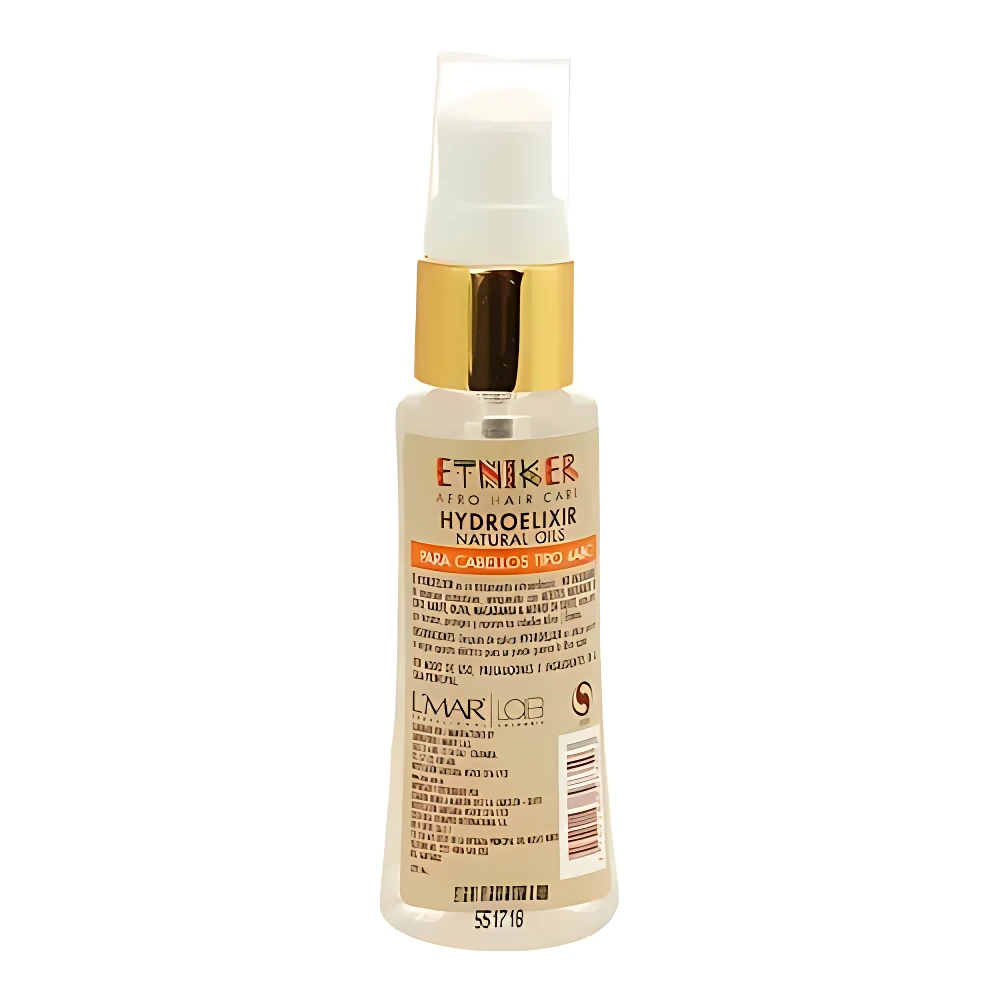 Aceite Capilar Hydroelixir 38 Ml Etniker - Nutre rizos secos y sella la humedad sin aportar peso