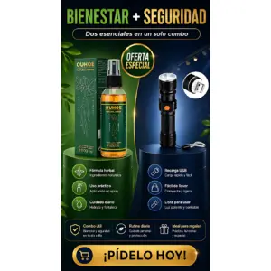 Set x2 Tratamiento Capilar en Spray Ouhoe con Linterna Recargable - Estimula el crecimiento
